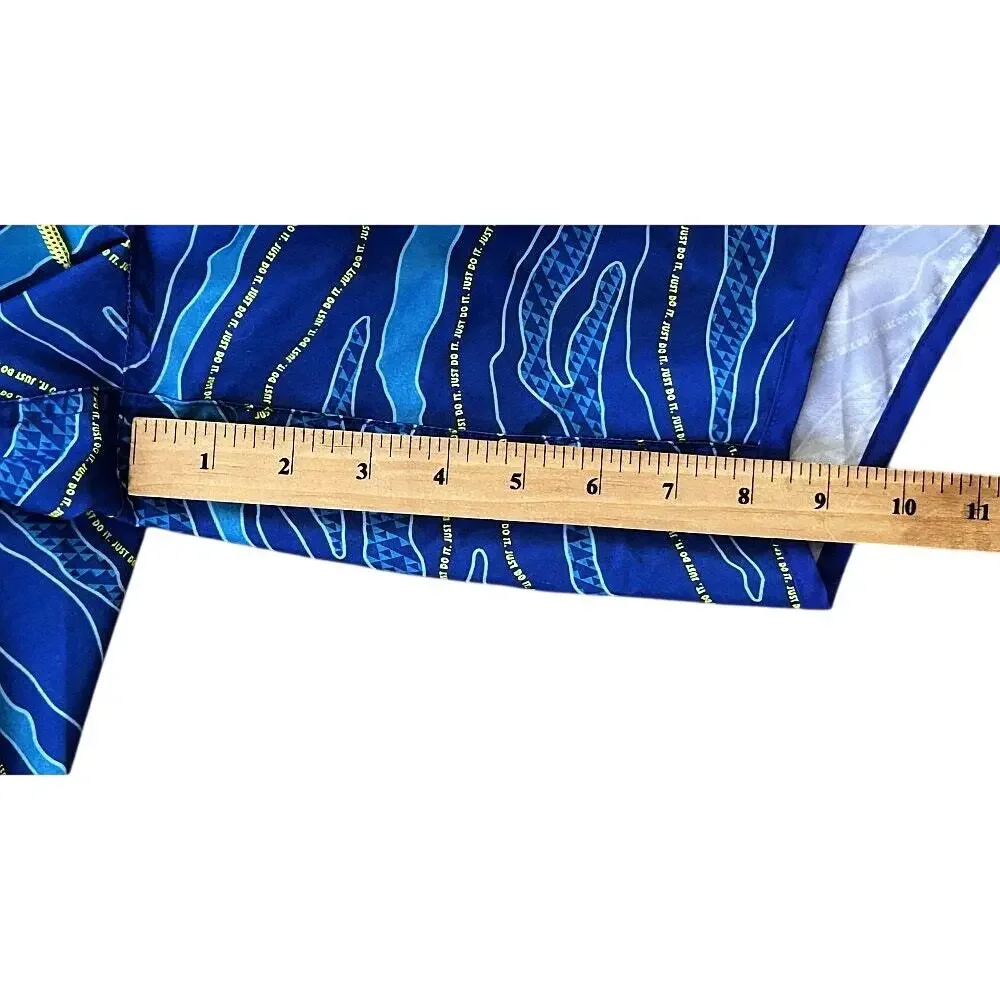 Nike Logo 'Just Do It' Lined Blue & Yellow Swim Shorts Trunks Men's Large